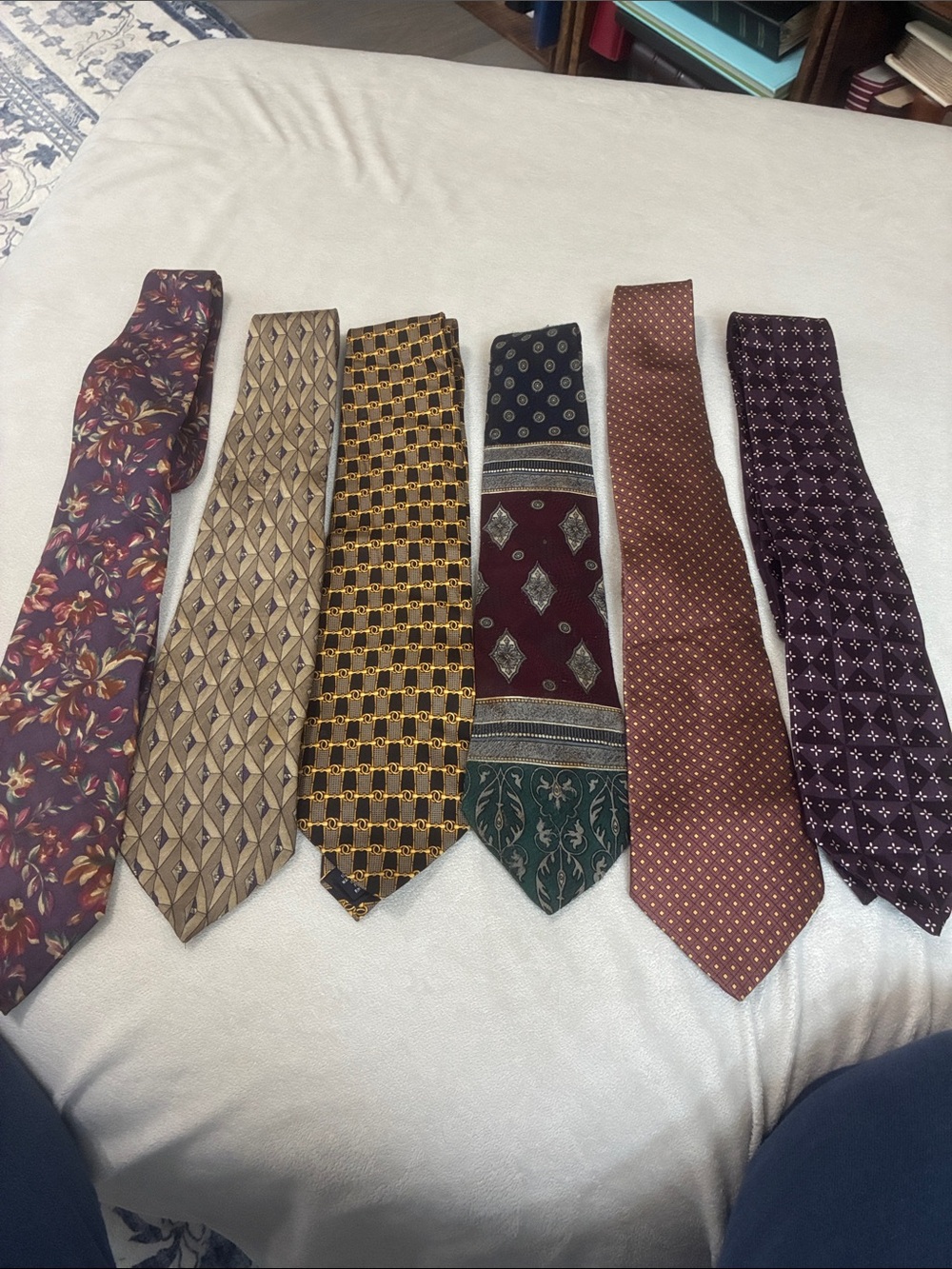Dior Men’s Burgundy, Brown & Gold Patterned Tie Set